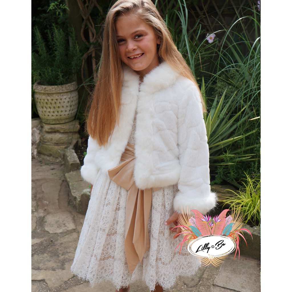 Flower girl fur jacket sales