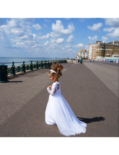 Cynthia in Ivory with Train - Flower Girl | Communion Dress