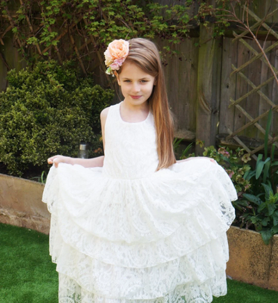 Aphrodite ~ Luxurious Ivory Lace Dress ~  Flower Girl | Party Dress