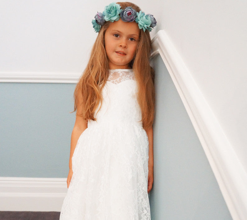 Holly in White ~ Flower Girl Dress