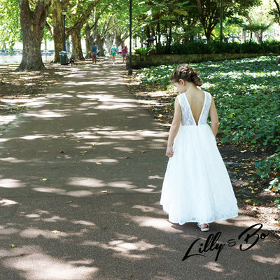 Holly in White ~ Flower Girl Dress