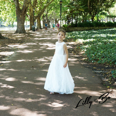 Holly in White ~ Flower Girl Dress