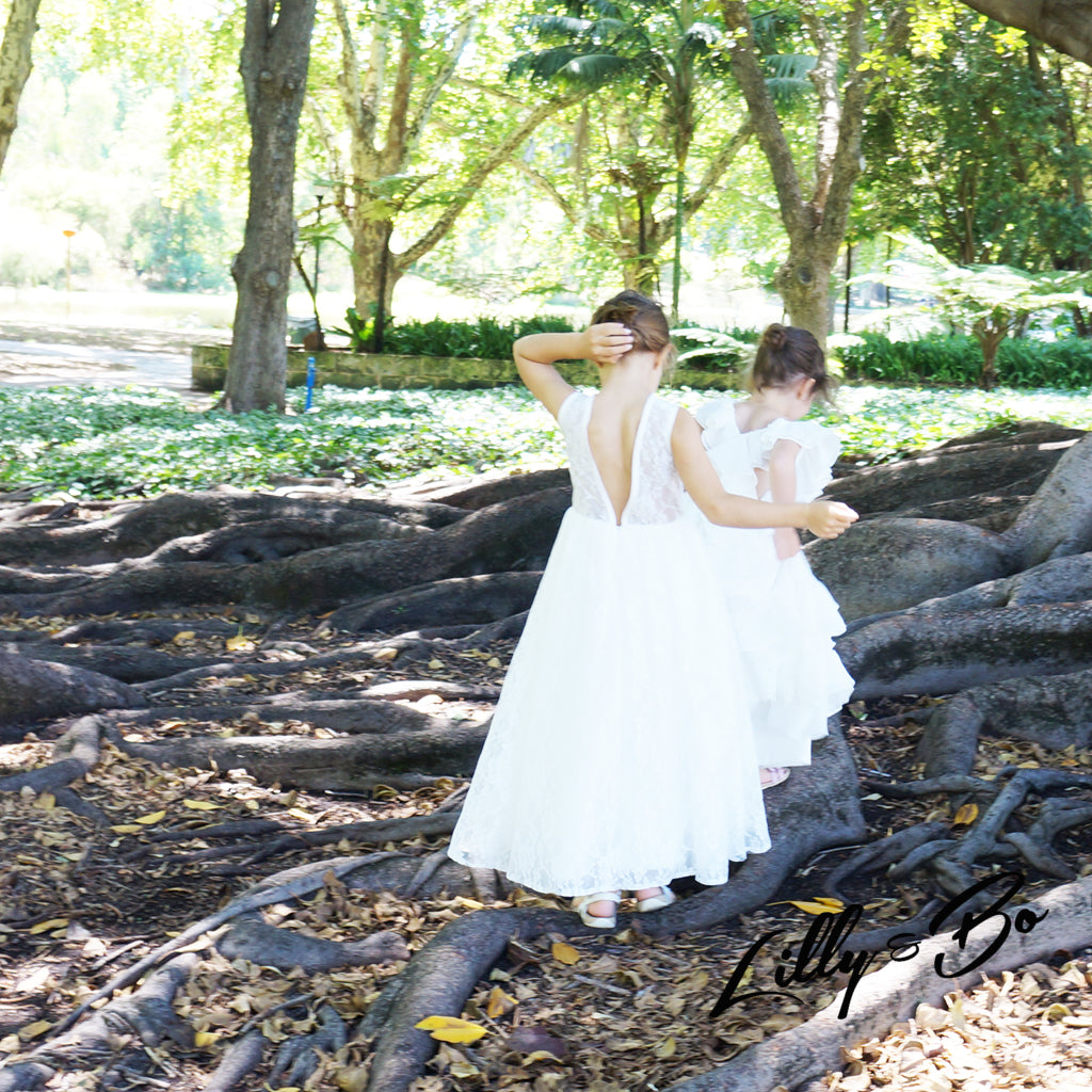 Holly in Ivory~ Flower Girl Dress