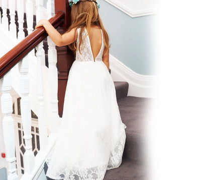 Holly in White ~ Flower Girl Dress