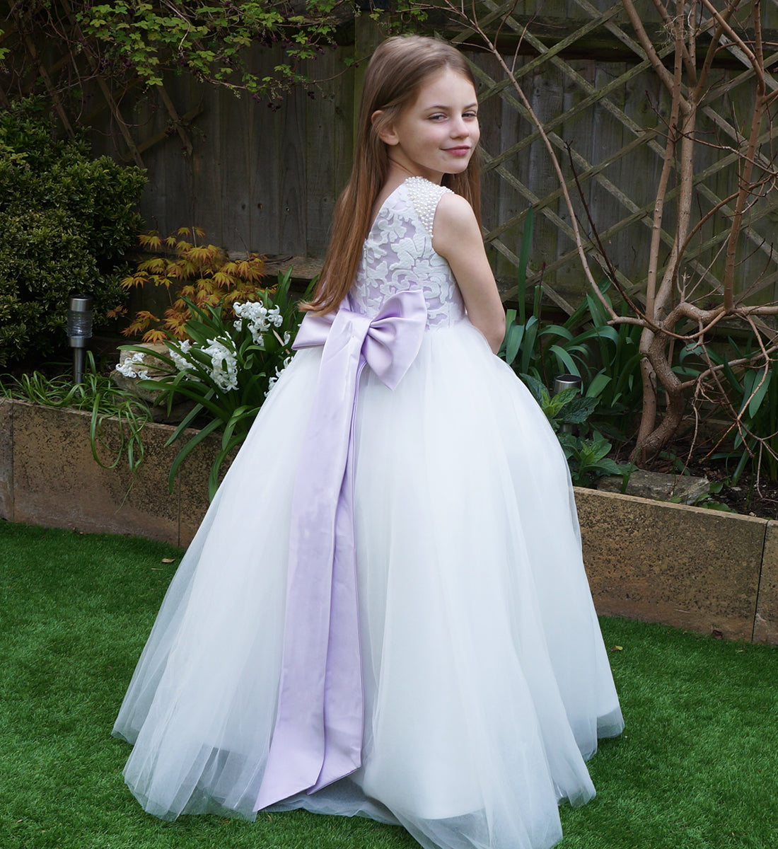 Maryanne in White + Blush - Flower Girl Dress