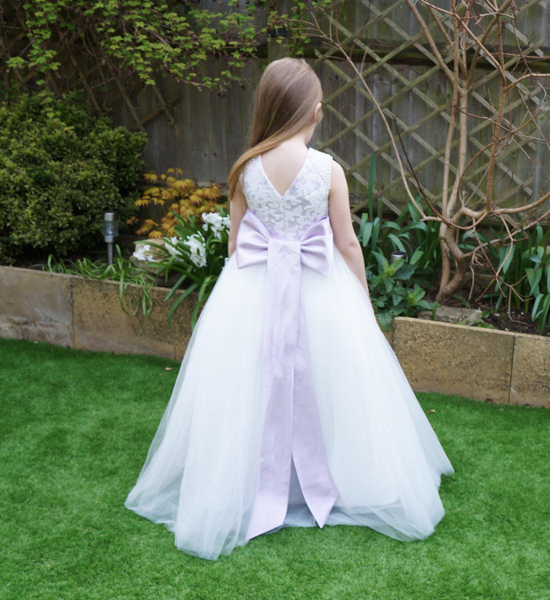 Maryanne Baby Pink + Ivory White Skirt - Flower Girl Dress
