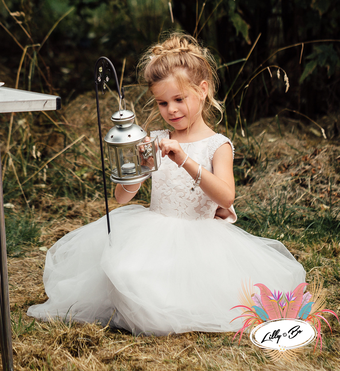 Maryanne in White + Blush - Flower Girl Dress