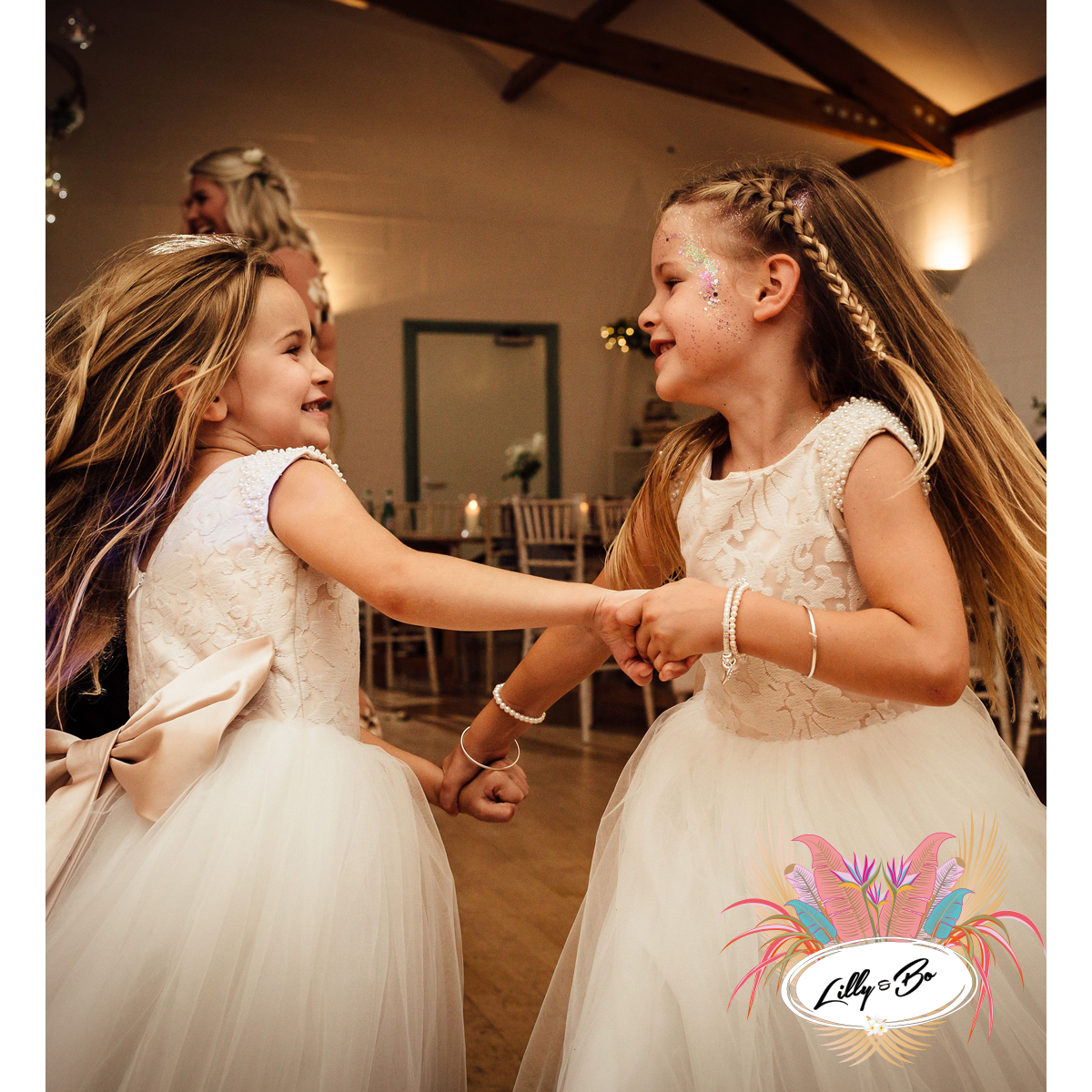 Maryanne in White + Blush - Flower Girl Dress