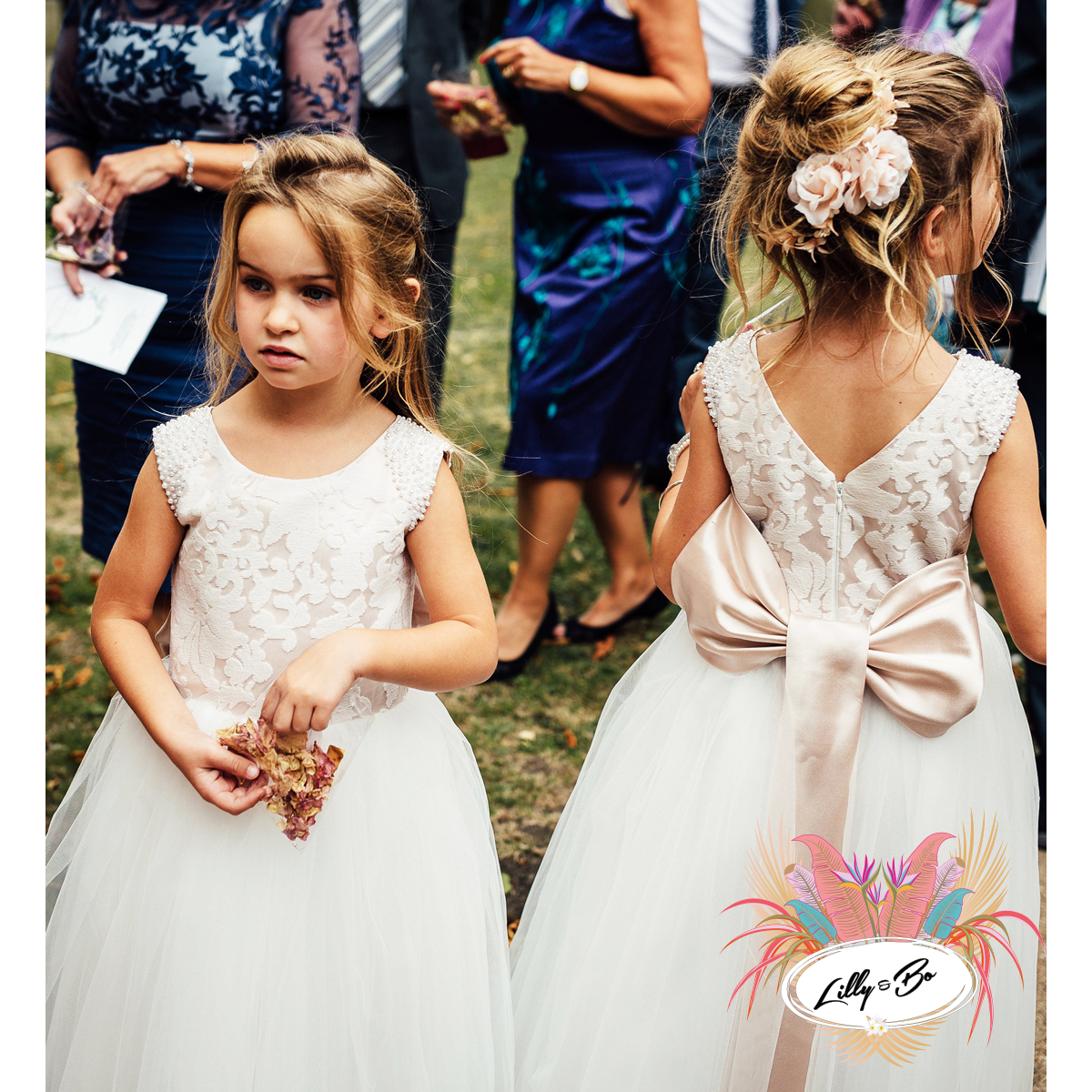 Maryanne in Ivory + Blush - Flower Girl Dress (SALE)