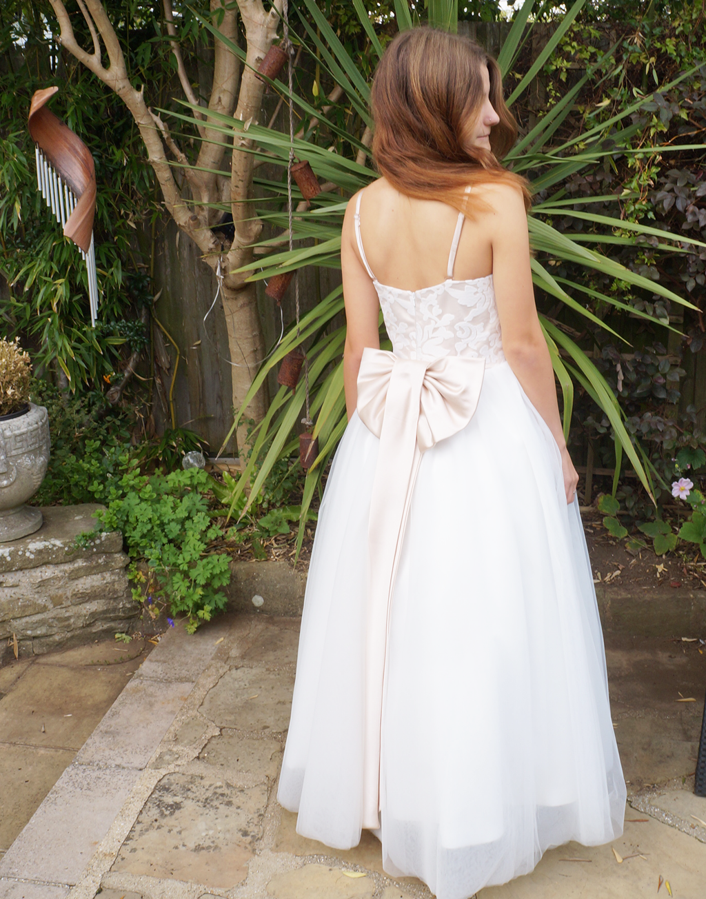 Junior bridesmaid dresses ivory on sale