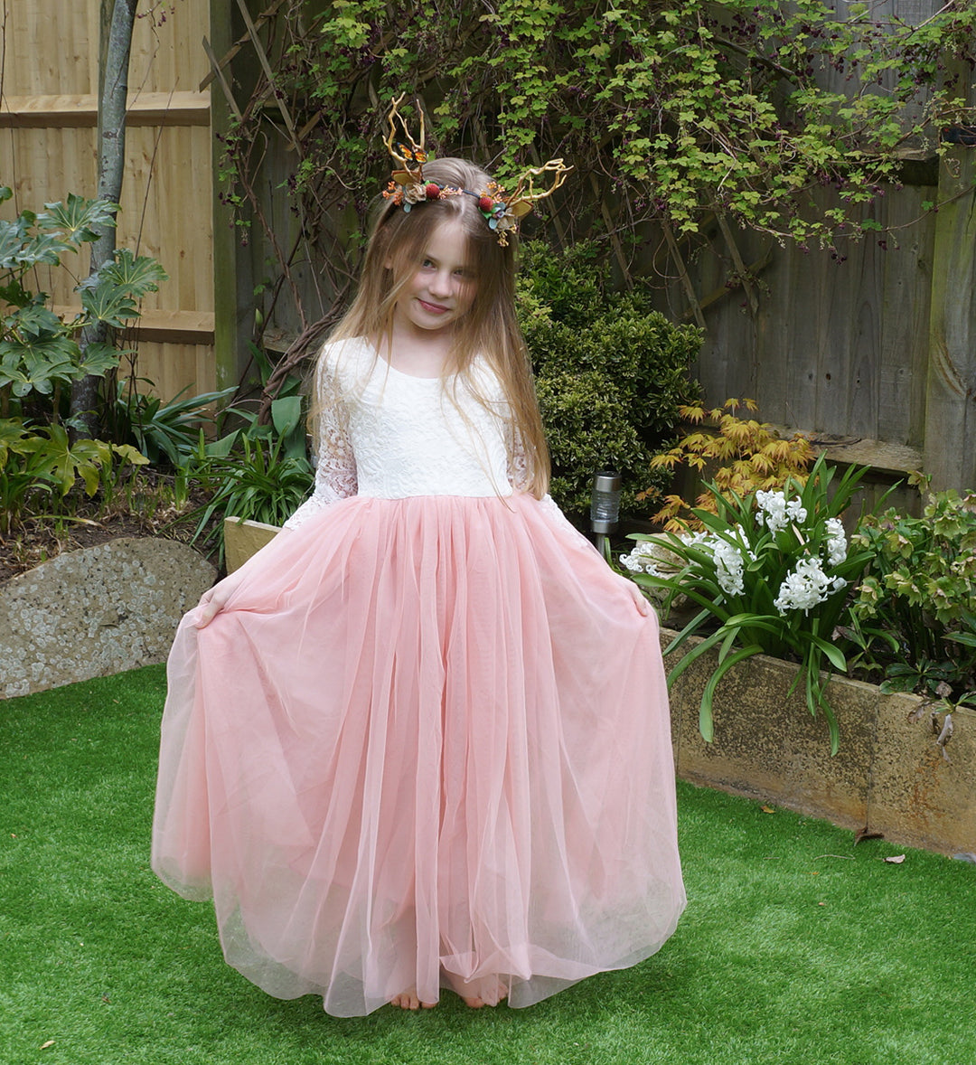 Mary Jane in Dusty Rose Party or Flower Girl Dress
