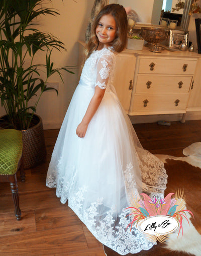 Olivia in White ~ Flower Girl | Communion Dress