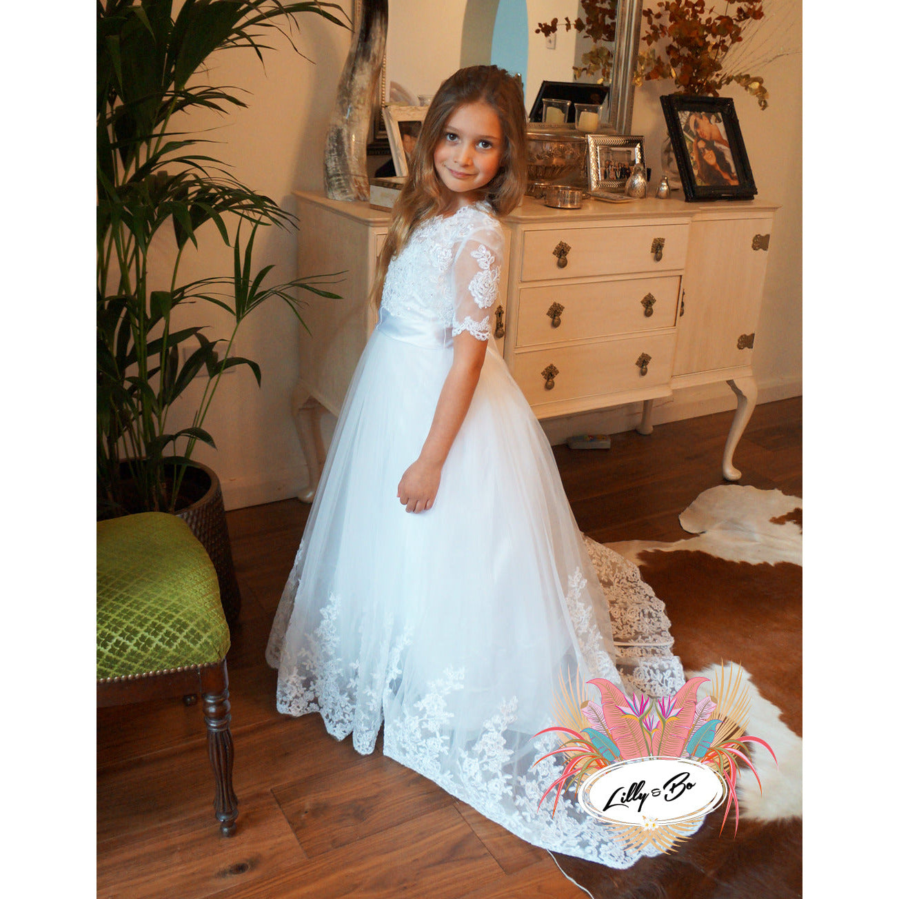 Olivia in Ivory ~ Flower Girl | Communion Dress