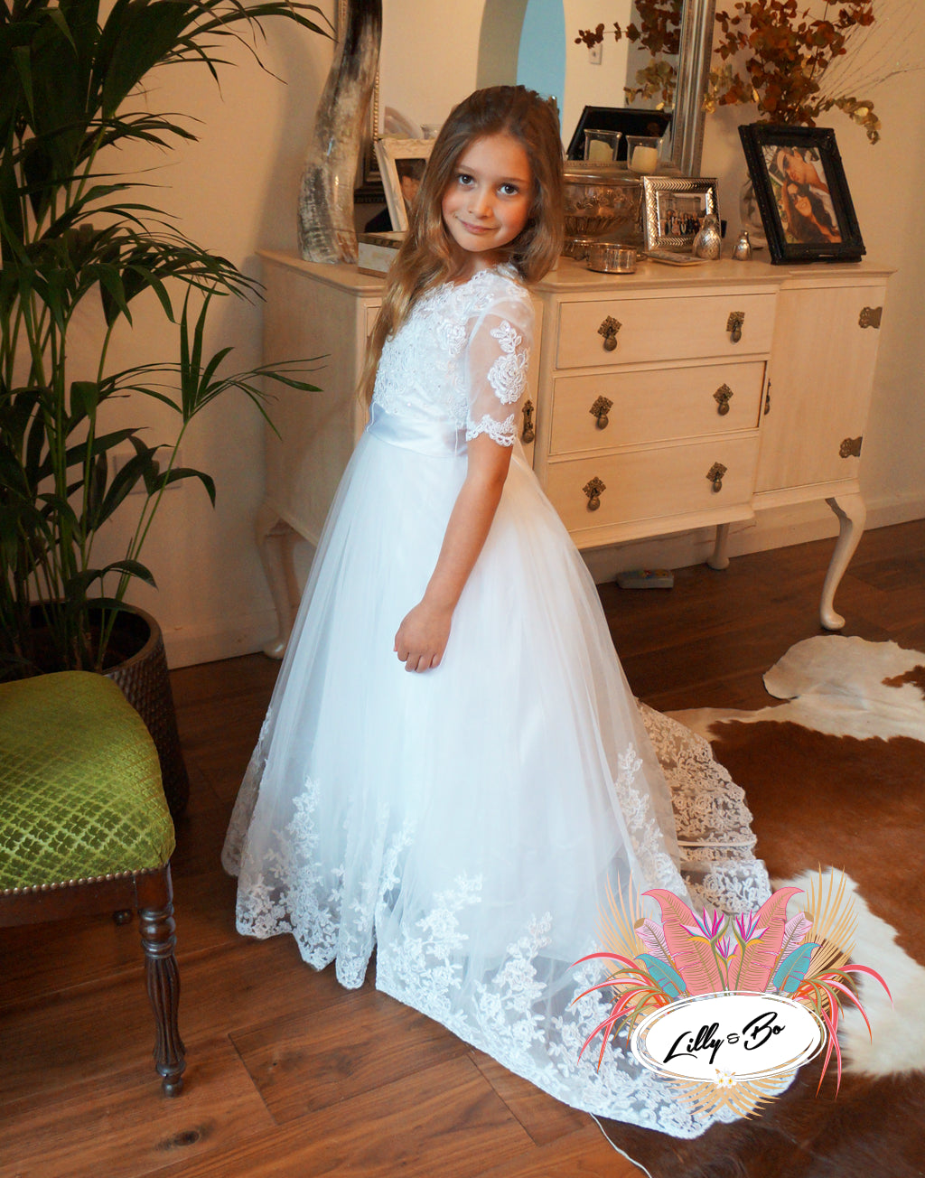 Isla Bolero in White Flower Girl Communions