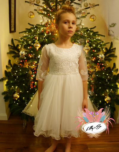 Sophia in white ~ Flower Girl or First Communion Dress