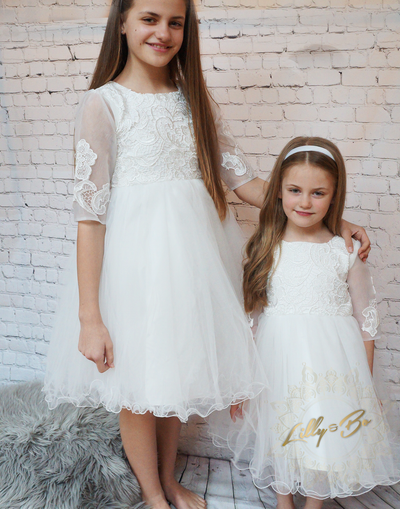 Sophia in white ~ Flower Girl or First Communion Dress
